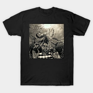 Underwater Nightmare Black and White T-Shirt